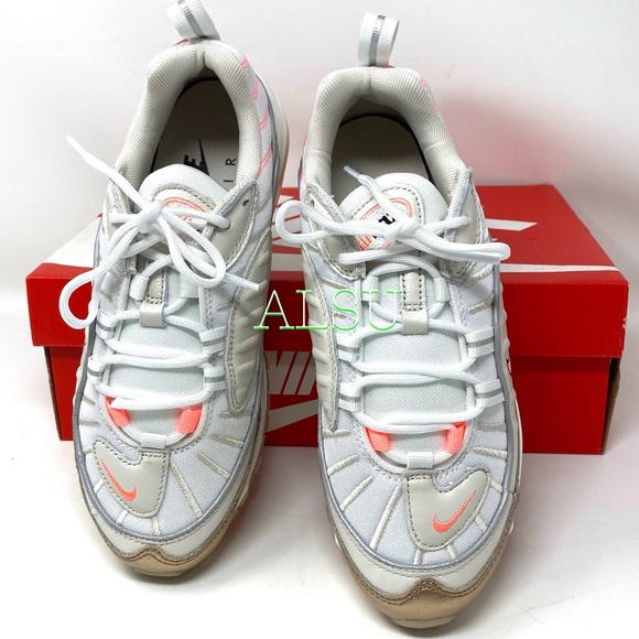🎄SANTA’S DEAL 🎄 Nike Air Max 98 White Tan Women’s Sneakers Size 9.5 CI9907 100 - Picture 5 of 13